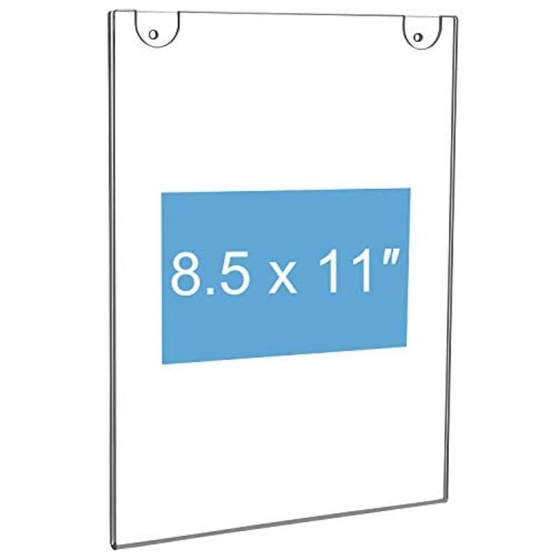 NIUBEE 10 Pack Acrylic Sign Holder 8.5 x 11 inches Clear Wall Mount Frame Bonus , Wall Mount Plastic Sign Holder Perfect for Home, Office, Store, Restaurant- Vertical - Image 4